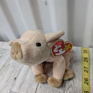 Ty knuckels Plush Pig with Cream and Pink Accents